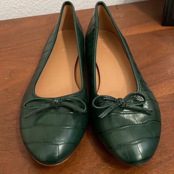 J Crew Croc Embossed Ballet Flats - Picture 4 of 8